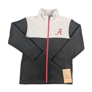 NCAA Boy's Grey and‎ Black Alabama Rolling Tide Full Zip Fleece Jacket - XS